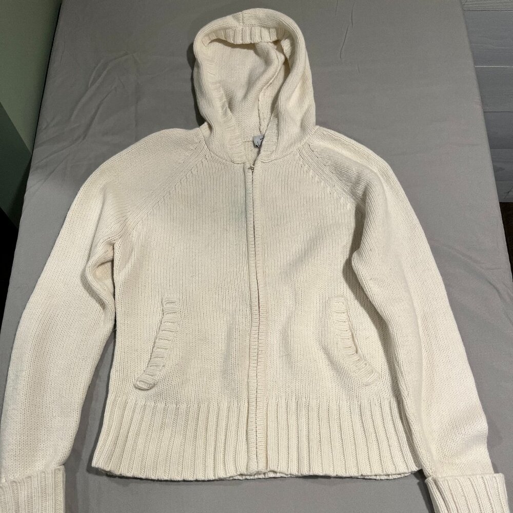 Loft Size M Cream Hooded Sweater
